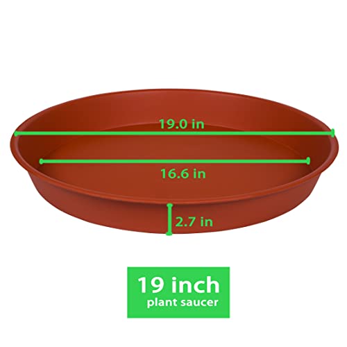 4 Pack of 18 19 inch Plant Saucer, Deep Heavy Duty Plastic Saucer 18" Round, Plant Tray for Pots, Plant Saucers for Indoors, Plant Trays for Planter 17-20" (19 inch, Terracotta) - size: 19" (4 pack)
