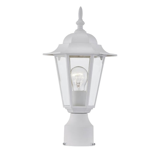 WISBEAM White Outdoor Post Light, Pole Lantern, E26 Base 60W Max, Aluminum Housing Plus Glass, Wet Location Rated, ETL Qualified, Bulbs not Included, White - color: White, size: 1 Pack
