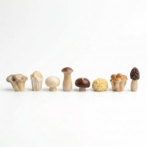 8 Pack Mini Mushroom Figurines - Realistic Resin Fairy Garden Accessories, Tiny Mushroom Decor for Terrarium - Multicolor