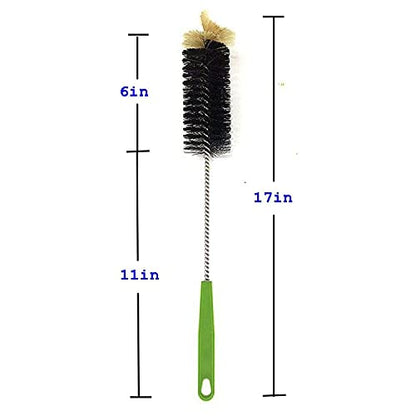 Long Bottle Brush, 17 in Bendable Cleaner Brushes for Cleaning Neck Beer Bottles, Wine, Baby Bottles, Water Bottles, Tumblers, Flask, Bird Feeder, Vase, Pipes and Brewing Supplies Black/1Pack - color: Black/1pcs