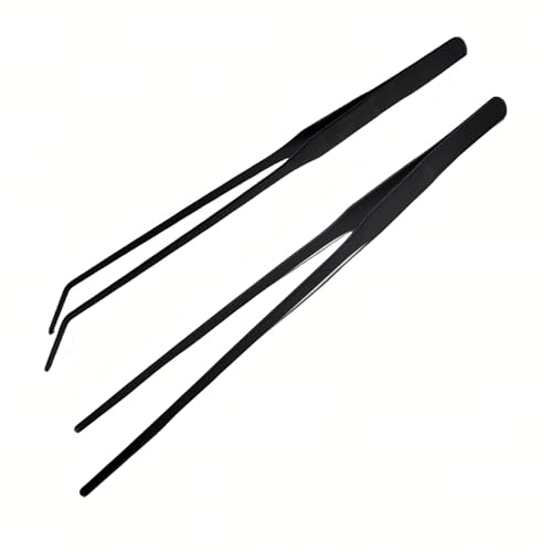 2Pcs 10.5" Reptile Stainless Steel Long Tweezers Feeding Tongs