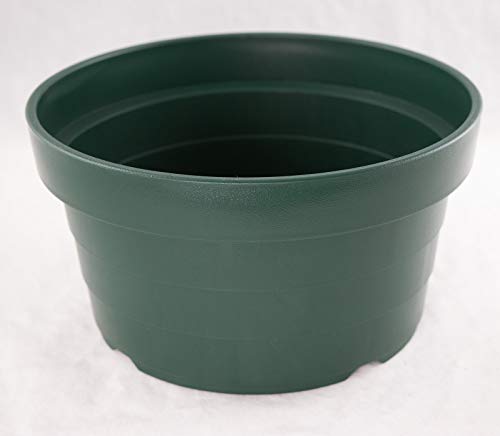 Japanese Heavy Duty Round Green Plastic Bonsai Training Pot, Cactus & Succulent Planter - 8.25"x 8.25"x 4.5"
