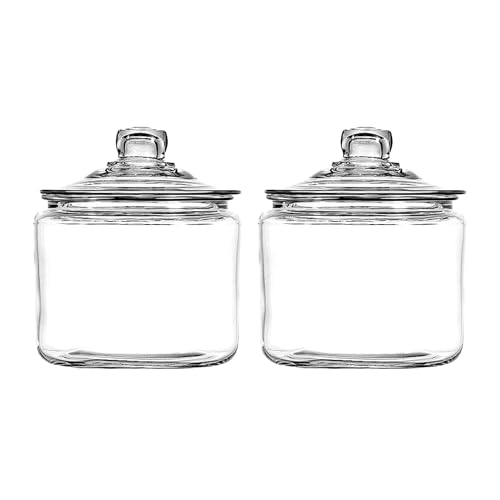 Anchor Hocking Heritage Hill 3 Quart Glass Jar with Lid, Set of 2 - size: 0.75 Gallon, Set of 2
