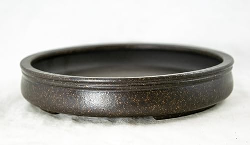 Yubonzai Round Zisha Suiban Tray for Bonsai Tree, House Indoor Plants, Bonseki, and Suiseki Rock - 7"X 7"X 1.25" (7 SUI JIA)