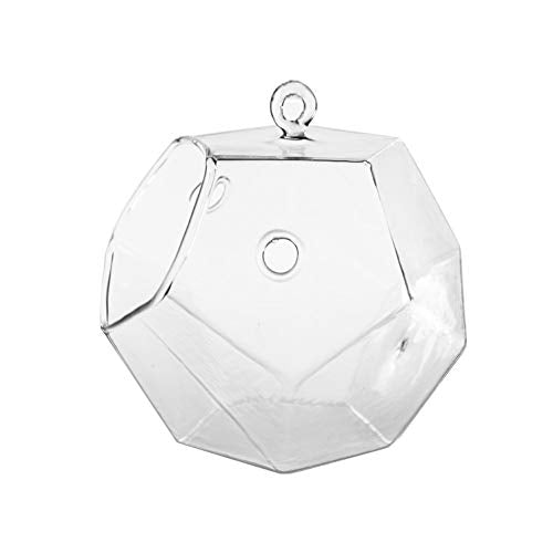 WGV Hanging Geometric Glass Terrarium, Length 5", Width 4.75", Height 4.75", Dodecahedron Frameless DIY Air Succulent Planter Votive Tea Light Candle Home Garden Outdoor Decor 1 Piece - size: Dodecahedron