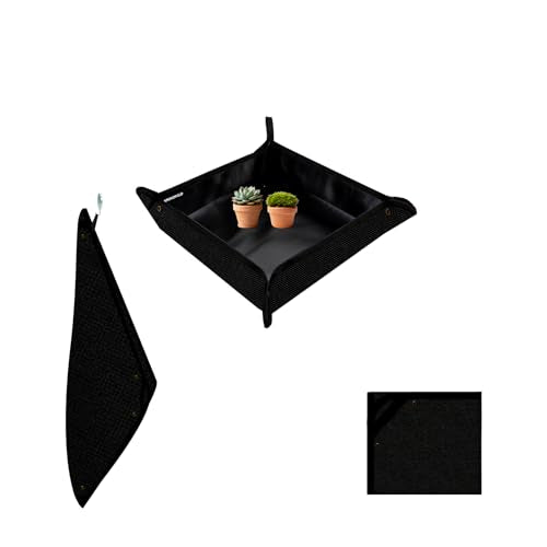 29.5"x29.5" Plant Transplanting Mat - Thickened Waterproof Potting Mat, Succulent Gardening Mat, Portable Repotting Mat for Mess Control, Indoor Outdoor Use (PVC-Black) - color: Black, size: 29.5" x 29.5" x 0.1"