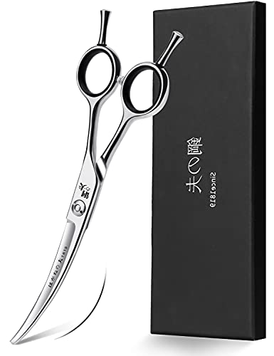 DRGSKL 6" Hair Cutting Scissors Professional Curved Grooming Scissors