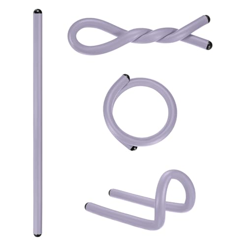 M METERXITY 4-Pack Twist Rubber Ties, 17-Inch EVA Foam Reusable Twist Ties for Organizing Bundling Cords/Wires/Cables, Bendable Rubber Tie Down Straps [Purper] - color: Purper