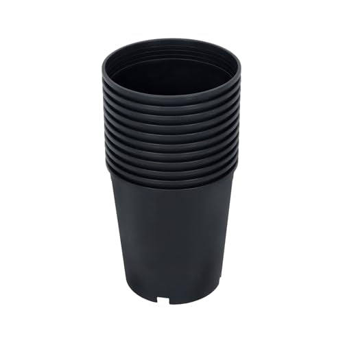 Nursery Pot 1 Gallon 1 Gal 2 Gal 3 Gal 5 Gal 7 Gal 10 Gal 15 Gal Nursery Container Injection Molded Pot Fit for Plants Soil Growers or Hydroponics (10,5 Gallon) - size: 5 Gallon