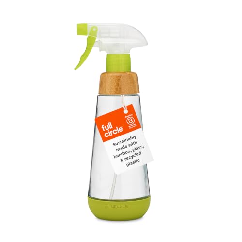 Full Circle Refill-Ready Glsss Spray Bottle, Bamboo, Plant, Hair & Beauty - color: Green 1pk, size: 16 Ounces