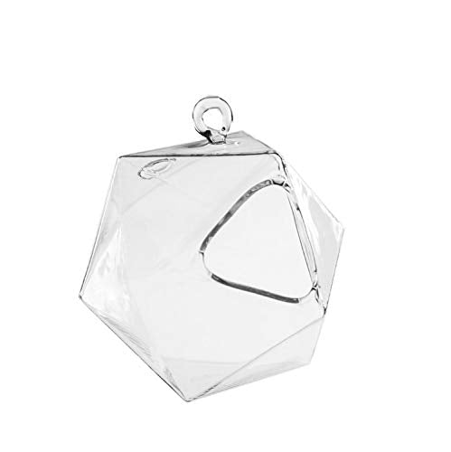 WGV Hanging Geometric Glass Terrarium, Length 4.75", Width 4.3", Height 4", Icosahedron Frameless DIY Air Succulent Planter Votive Tea Light Candle Home Garden Outdoor Decor 1 Piece - size: Icosahedron