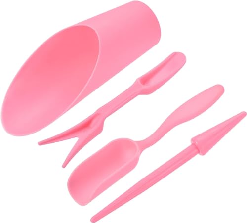 AKOAK 4 Pcs Set Mini Garden Soil Spoon Plastic Planting/Transplanting Garden Tool Set Indoor Mini Garden Plant Care Shovel Soil Cup Bucket Shovel Transplanting Tool