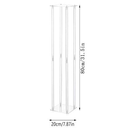 6 Pieces Tall Acrylic Vase Wedding Centerpieces Clear Flower Stand Column Geometric Floral Vase Elegant Display Holder for Birthday Party Wedding Table Decorations (6, 31.5 Inch) - size: 31.5 Inch