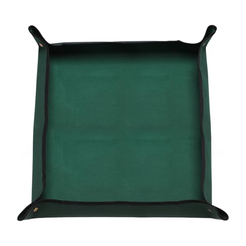 HARFINGTON Repotting Mat 29.5" x 29.5" Oxford Cloth Waterproof Plant Repotting Mat Foldable Portable Gardening Potting Tray with Metal Buckle for Indoor Plant Change Soil, Dark Green - color: Dark Green, size: 29.5" x 29.5"