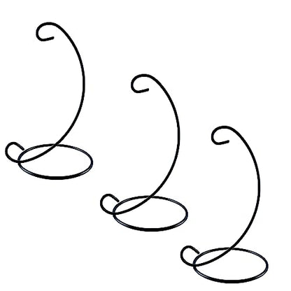 Tall Ornament Display Stands 3 Pack, Black Wrought Iron Style Hanging Stand, 13 Inch Metal Ornament Hangers for Christmas Ornaments, Glass Globes, Terrariums, Lanterns, Air Plants, Keepsakes & Holiday Decor