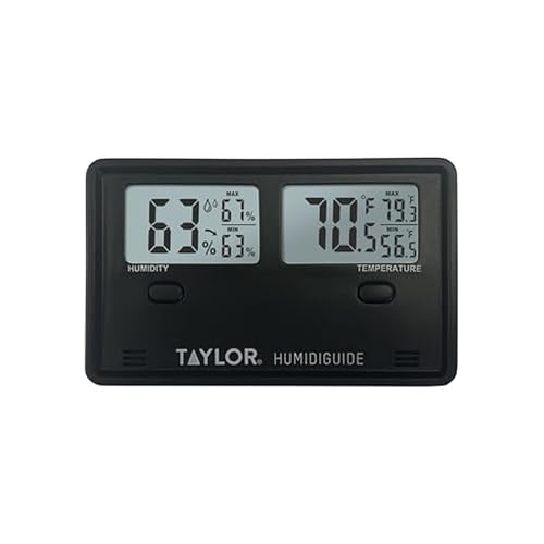 Taylor Indoor Digital Desktop Min/Max Hygrometer Thermometer - color: Black, style: Dual Display