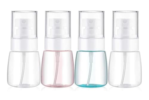Spray Water Bottle Hair Mister Fine Mist Stylist Sprayers 360 Empty Small Misting Spritzer erfume Atomizer with Pump Clear Containers (4PCS/1oz) - color: 1oz - Pack 4