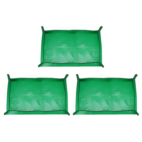 HARFINGTON 3pcs Repotting Mat 31.5" x 39.4" PE Cloth Waterproof Plant Repotting Mat Foldable Portable Gardening Potting Tray with Metal Buckle for Indoor Plant Change Soil Watering, Green - color: Green, size: 31.5" x 39.4"