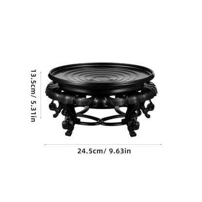 Resin Pedestal Base 9.64 in Round Plant Stand for Vase Fishbowl Flower Pot Bonsai Indoor Outdoor Chinese Display Rack for Living Room Balcony Office Patio Decor