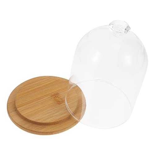 BESPORTBLE Glass Cloche Display Dome: Clear Glass Display Dome with Cork Base for Figurines, Keepsakes, Silk Flowers - size: 13.00X9.00X9.00CM