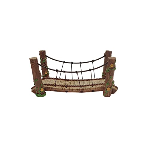 Rope Wooden Bridge Outdoor Fairy Garden Ornament Miniature Dollhouse Decor Accessory