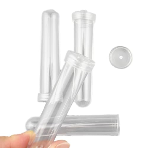 HAHIYO 25PCs 3.5X1Inch Transparent Plastic Floral Tubes Floral Water Tubes Flower Vials with Silicone Cap for Plants Fresh Flowers Arrangement Decoration Milkweed Cutting Florist Supplies - color: Transparent, size: Transparent-3.5x1Inch-25P