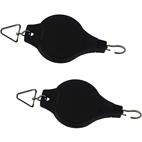 Ogrmar 2PCS Plant Pulley Retractable Pulley Plant Hanger for Garden Baskets | Retractable Plant Hanger Hanging Flower Basket Hook Hanger for Garden Pots & Birds Feeder in Different Height Lower and Raise