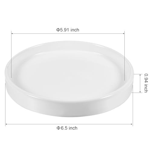 MECCANIXITY Plant Pot Saucer 16.5cm Ceramic Round Flower Drip Tray for Indoor Outdoor, White - size: 16.5cm