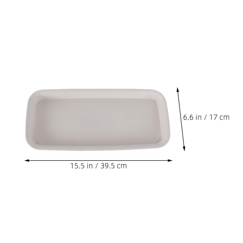 Healeved 3pcs Plastic Flowerpot Trays Rectangular Plant Saucer Elegant Square Plant Water Plate Bonsai Water Trays - size: 40.00X14.30X3.20CM