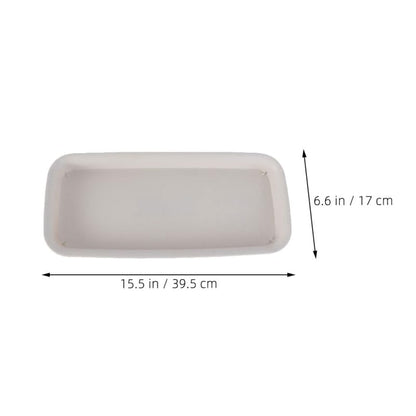 Healeved 3pcs Plastic Flowerpot Trays Rectangular Plant Saucer Elegant Square Plant Water Plate Bonsai Water Trays - size: 40.00X14.30X3.20CM