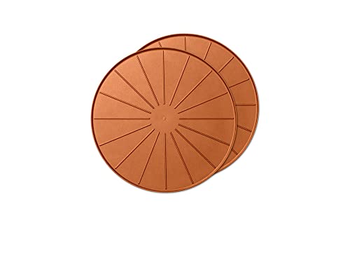 WeatherTech 15" Plant Mats/Coasters - for Floor Protection from Planter Spills, leaks and Soil (8A15CST2PKTC)- Terra Cotta (2-Pack) - color: Terra Cotta, size: 15"