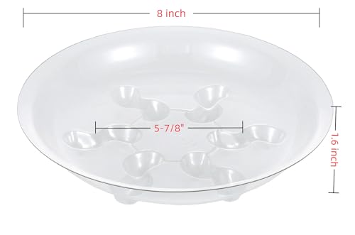 5 Pack 8 inch Heavy Duty Clear Plastic Plant Saucer Sturdy Pot Tray Plant Trays Drip Trays for pots,Plate Water Catcher,Flower Pot Saucer Water Drainage Tray Floor Protector(8") - style: 8"