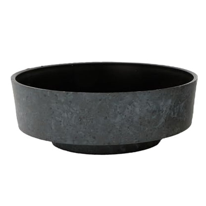 The HC Companies 6 Inch Round Plastic Succulent Capri Bowl 6"x6"x2.25" in Faux Concrete Color - color: Faux Concrete, size: 6"