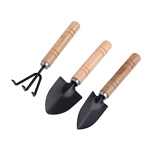 Leadigol Mini Garden Shovel Weeding Household Flower Shovel Pot Plant Bonsai Tool Wooden Handle Gardening Potting Tool Handle Rake Gardening Shovel