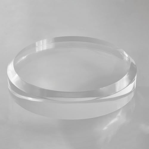 CiaoHER 2in Thickness Acrylic Disc Display Block Clear Polished Round Pedestal Stand Riser (10'' x 2'') - size: 10'' x 2''