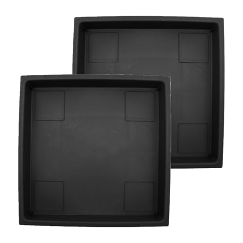 The HC Companies Accent Square Plant Pot, 11 Inch, Black, 2-Pack - color: Black, size: 11" (Pack of 2)
