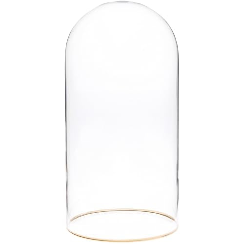 Plymor 5.5" x 11" Glass Display Dome Cloche with Gold Rim (no Base) - size: 5.5" x 11"