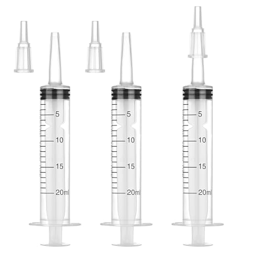 20mL Plastic Syringe for Liquid - 50 Pack Large Syringes with Adapter for Scientific Labs, Feeding, Oil Filling, Individually Wrapped - style: 20mL