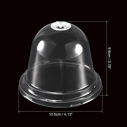 PATIKIL 5-Pack 4.1" Plant Humidity Dome Round Plant Cover Clear 10.5cm | Plastic Garden Cloche Dome, Reusable, for Outdoor Frost Freeze Protection, Mini Greenhouse - size: 4.1"