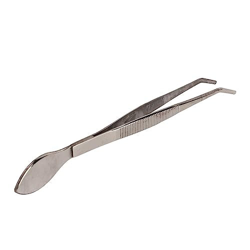 Bonsai Tweezers, Curved Tip Stainless Steel Professional Potted Plant Tweezers with Spatula, for Garden Bonsai Soil Loosening and Changing Pots