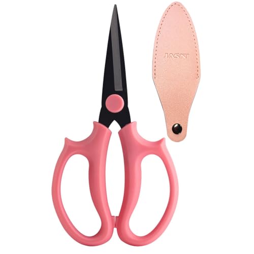 Garden Pruning Shears Scissors with Comfort Grip Handle, Premium Steel Professional Floral Scissors, Perfect for Arranging Flowers, Pruning, Trimming Plants, Gardening Tool (Pointed pink) - color: Pointed Pink
