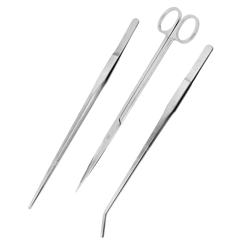 Mandala Crafts Stainless Steel 10" Aquascaping Kit for Aquarium Terrariums - color: Stainless Steel 3-in-1 Kit, size: 10 Inches
