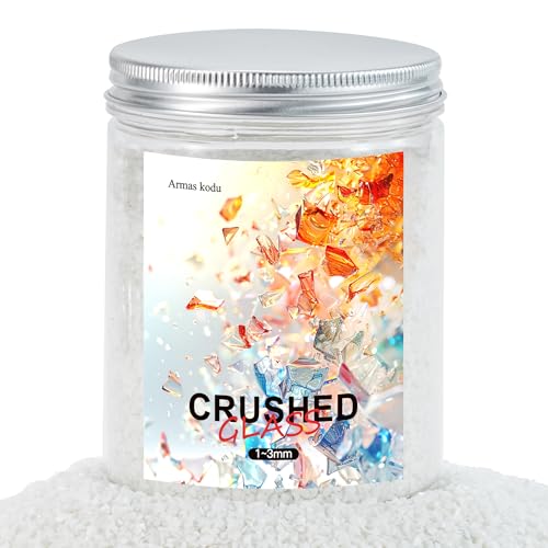 White Porcelain Fine Crushed Glass for Resin Art & Crafts - color: White Porcelain