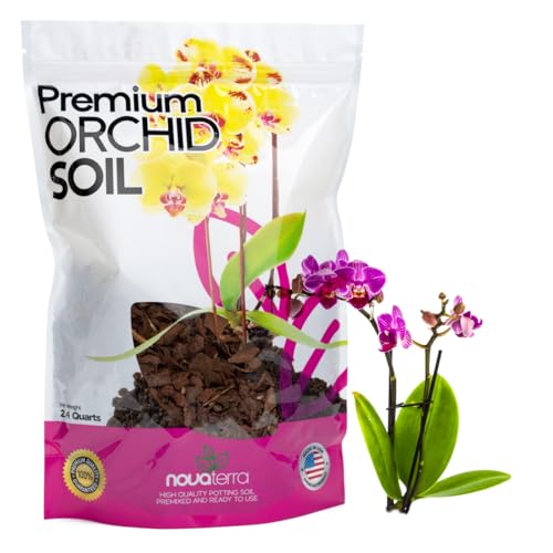 Novaterra Orchid Potting Soil Mix with Pine Bark, 2.4 Quarts - color: Orchid Soil