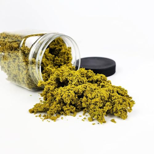 Tree Powder for DIY Model Trees Basing Material Plant Tufted Terrain Model for DIY Miniature Model Shrub Bushy Tuft, Building Model Railway Fairy Garden Diorama Scenery（Withered Green） - color: Withered Green