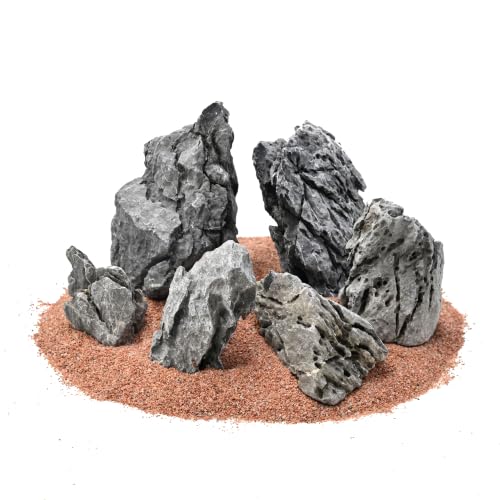 Seiryu Stone Aquarium Rocks for Fish Tank,5LB 3-6inches | Natural Rock for aquarium hardscape, aquascaping, terrariums, bonsai, and potted plants - size: 5lb,3-6inches