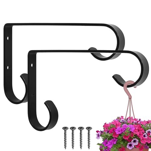 Harrier Hardware Metal Plant Hangers Outdoor 6-Inch 2-Pack Black