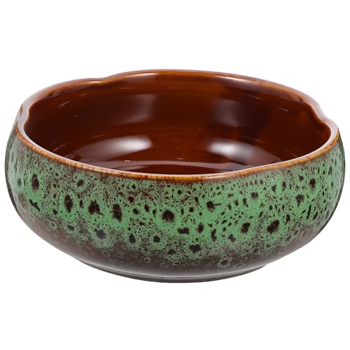 Happyyami Hydroponic Water Planter Pot Ceramic Succulent Bonsai Pot Water Lily Narcissus Planting Bowl Flowerpot Container Garden Decoration ( Style b ) | Indoor and outdoor use, water storage basin, lightweight and easy to move, 6.29" wide shallow bowl