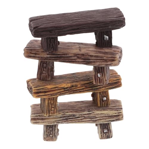 Homoyoyo 4Pcs Miniature Resin Bench Ornament Vintage Style Dollhouse Bench Miniature Decor for Fairy Garden Landscape Ornament Furniture Accessories for Window Displays Office Study Living Room