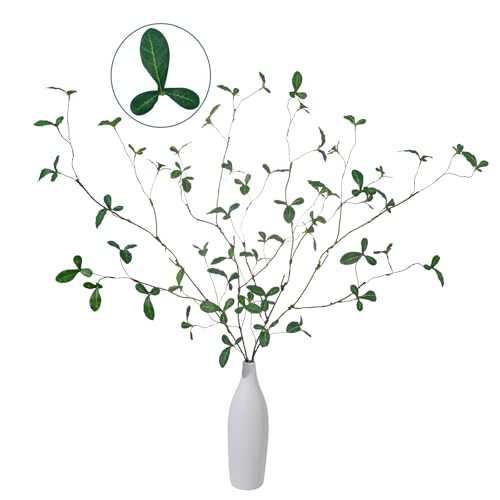 4 Pcs 38.5" Artificial Ficus Branches with Green Leaves - color: Bd Green